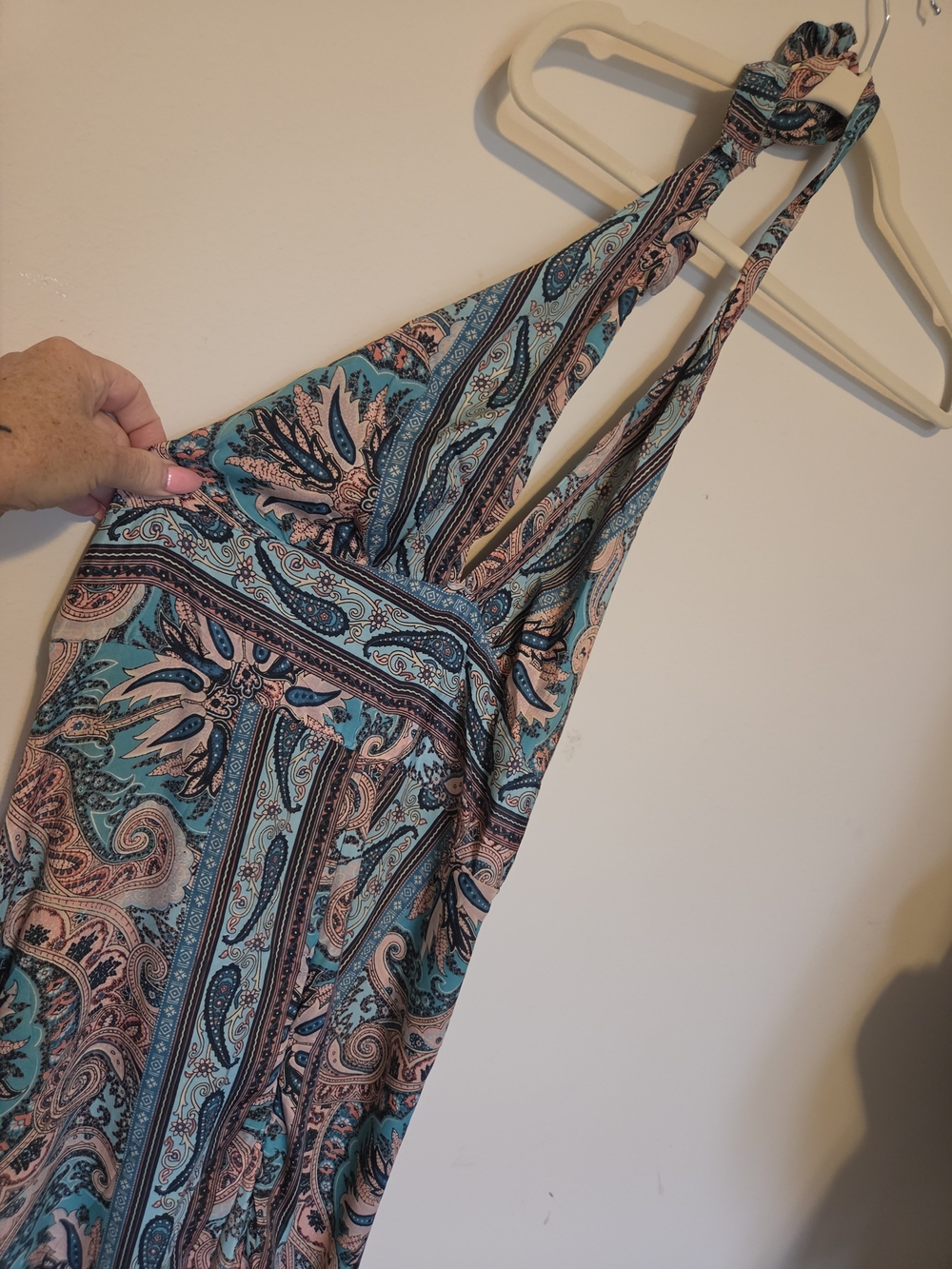 Paisley Halter Wide Leg Jumpsuit - Picture 4 of 7